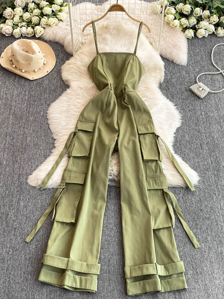 จั๊มสูทขาบานทรงหลวมเอวสูงสำหรับผู้หญิง รุ่นใหม่ประจำฤดูร้อนปี 2025 เหมาะสำหรับใส่ทำงานหรือเดินทาง