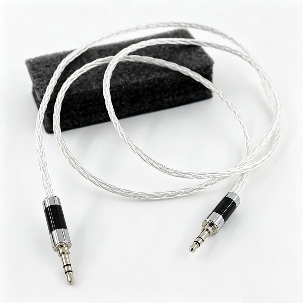 Single crystal copper plated sterling silver 3.5 pairs of recording cable fever AUX car mobile phone audio cable