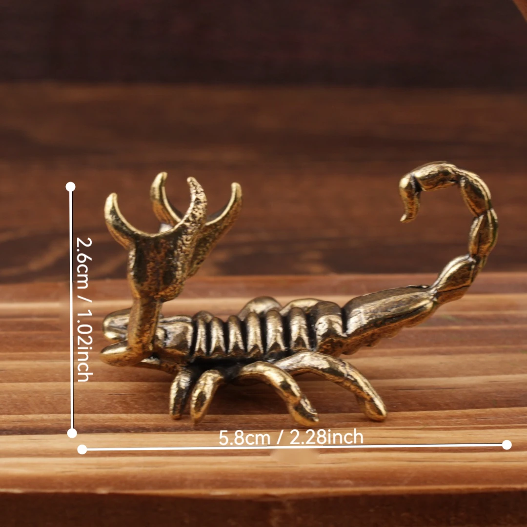 1/2 pieces of brass scorpion ornaments for living room desktop desk home brass statue ornaments