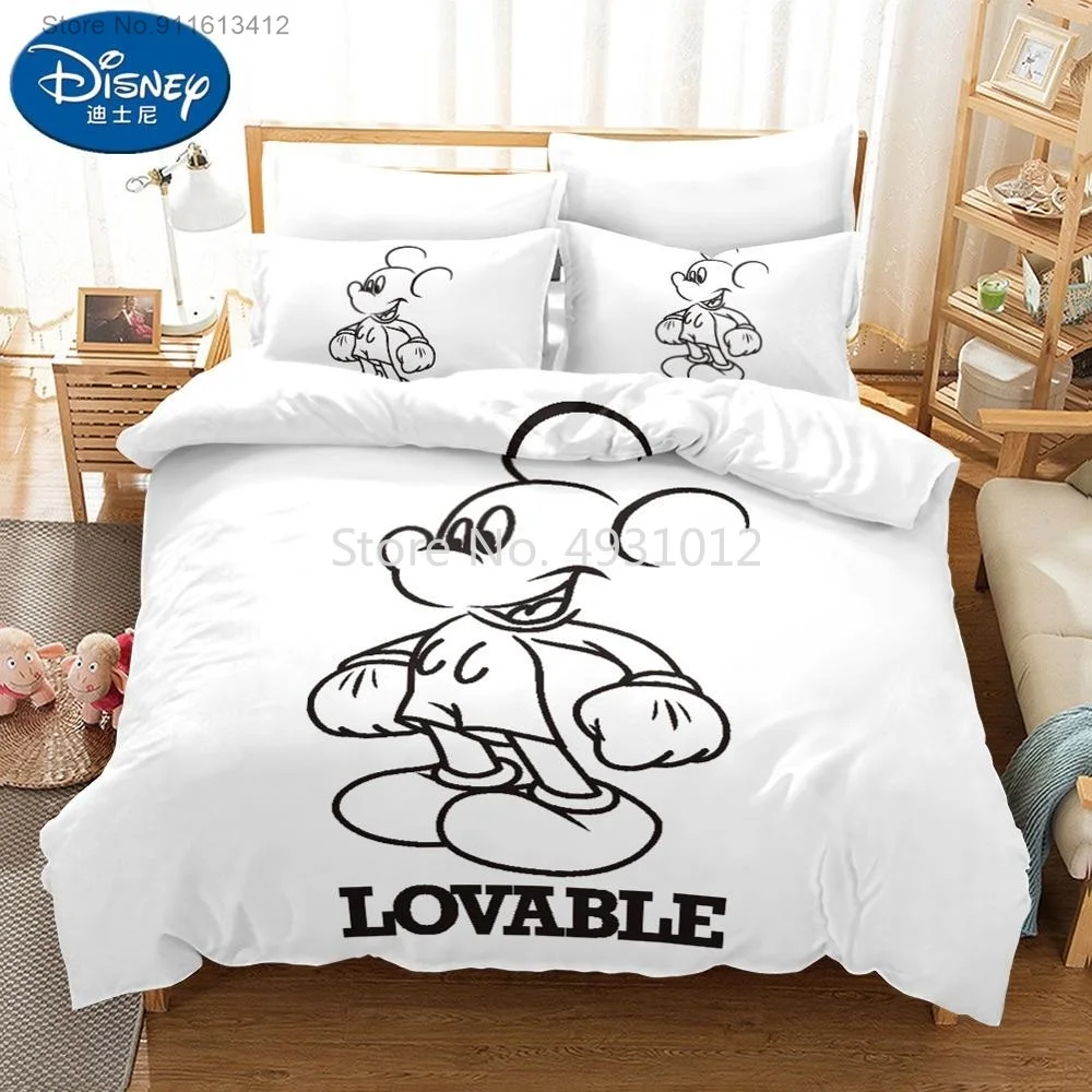 Disney Mickey Mouse Bedding Sets Queen King Captain America Duvet Cover Quilt Pillowcase Bed Children Boy Gifts