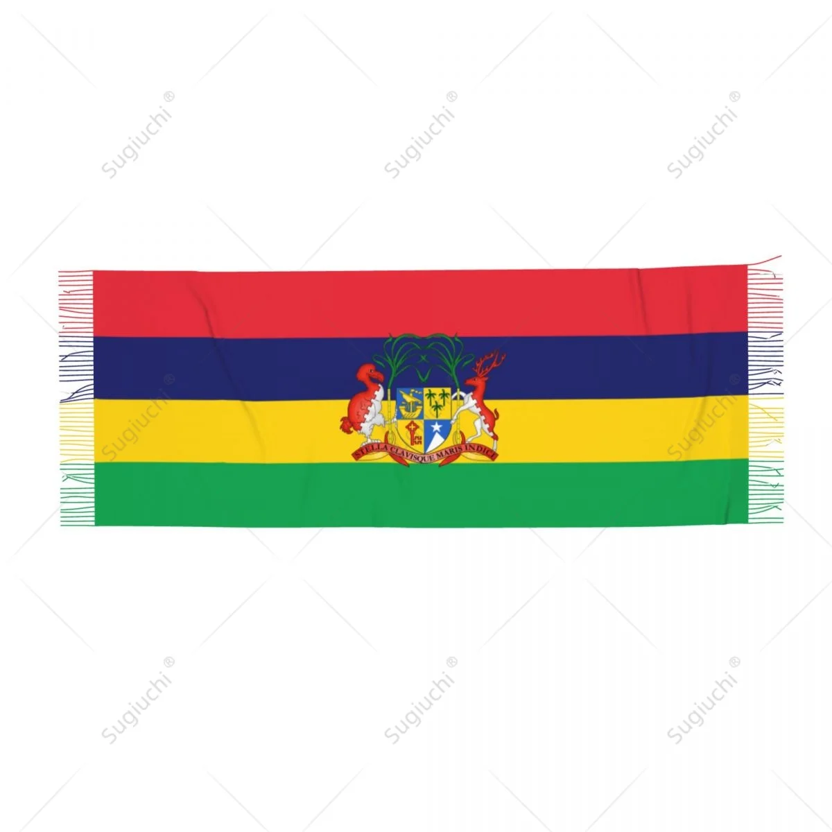 Mauritius Emblem Flag Scarf Pashmina Warm Scarves Shawl Wrap Hijab Spring Winter Multifunction Unisex