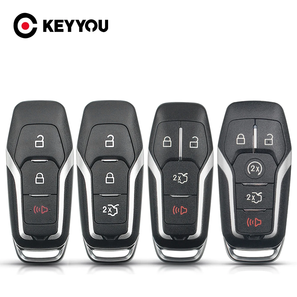 KEYYOU 3/4/5 Buttons Remote Smart Car Key Shell Case For Ford Fusion Explorer Edge Mustang Mondeo Kuka 2013-201