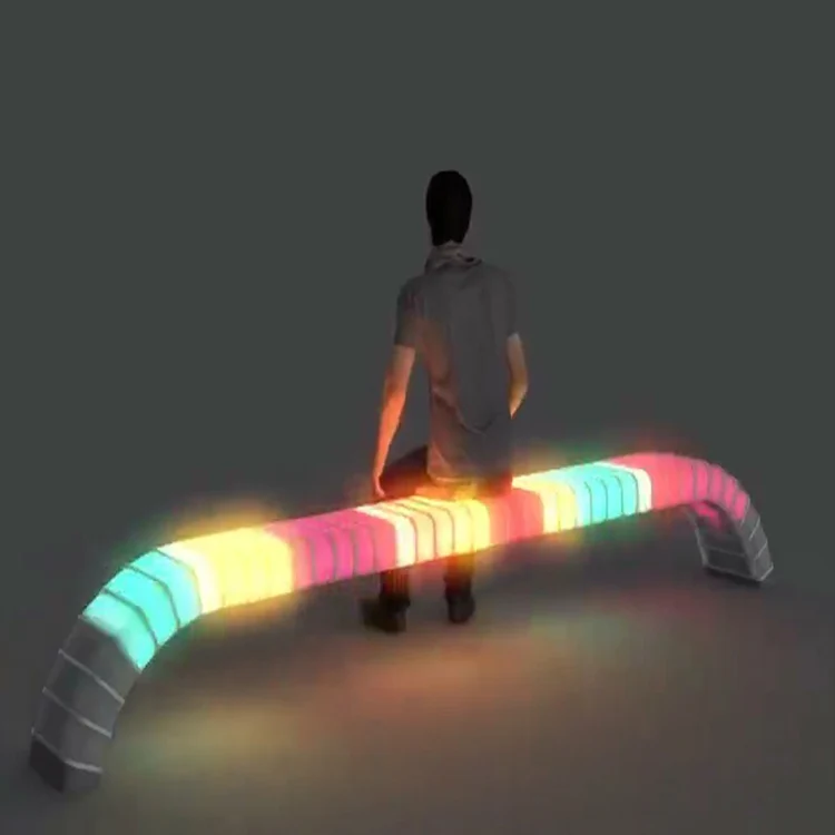 

Luminous Lounge Chair Touch Sensory Park Bench Induction Pulse Lighting RGB Night Lamp Decorative Patio Seats