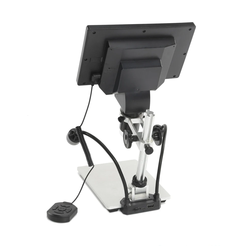 Microscope numérique B1200, 12MP, écran LCD HD 7 pouces, puce Taiwan Lingtong, grossissement 1-1200, support en métal avec 2 auxiliaires