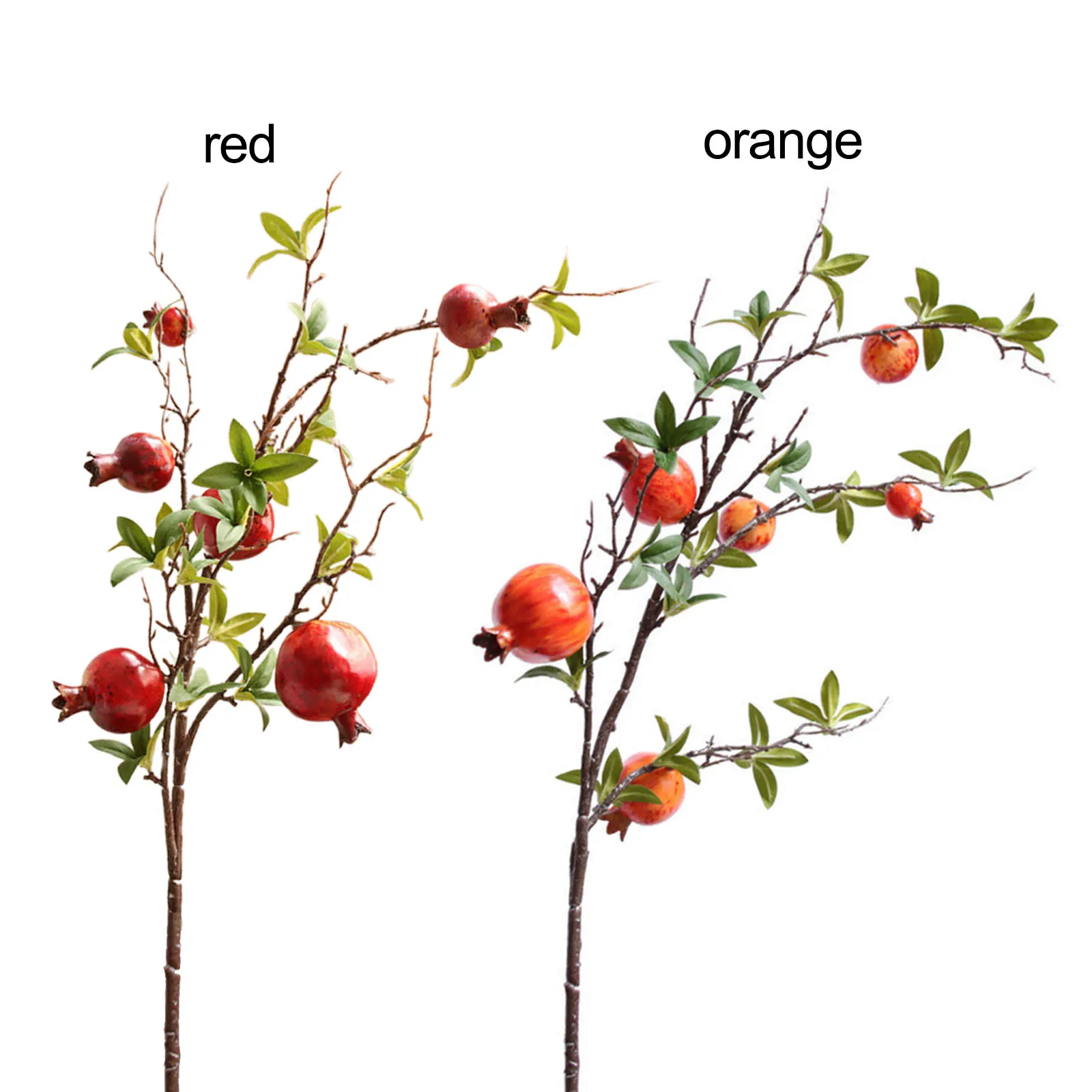 Искусственные стебли ягод граната, 6 головок, искусственные ветки фруктов, реалистичная цветочная композиция, наполнитель для вазы, деревенское украшение для дома