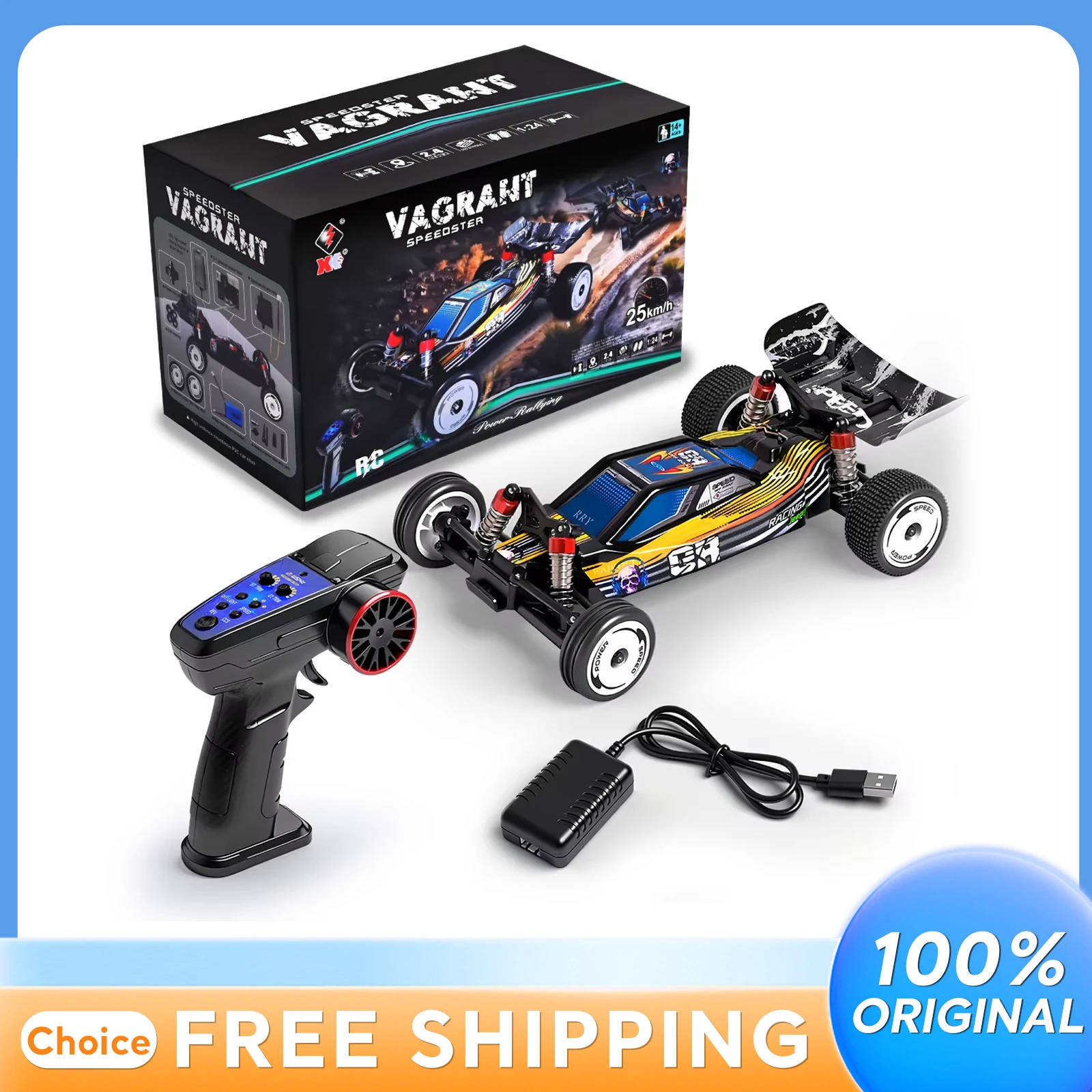 

WLtoys 1:24 Scale Remote Control Car 244016 Full-Scale Electric Gyroscope Cruise Control 2WD Drift RC Racing Toy Model Gift