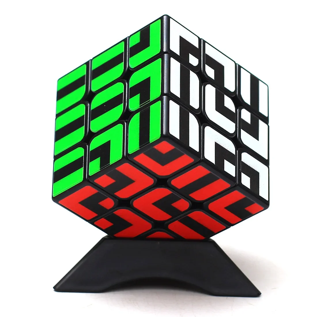 Z-cube Maze Type 3x3x3 Magic Cube Puzzle Cube Intelligent Gift Toys For Children Black Sticker Strange Shape Cube