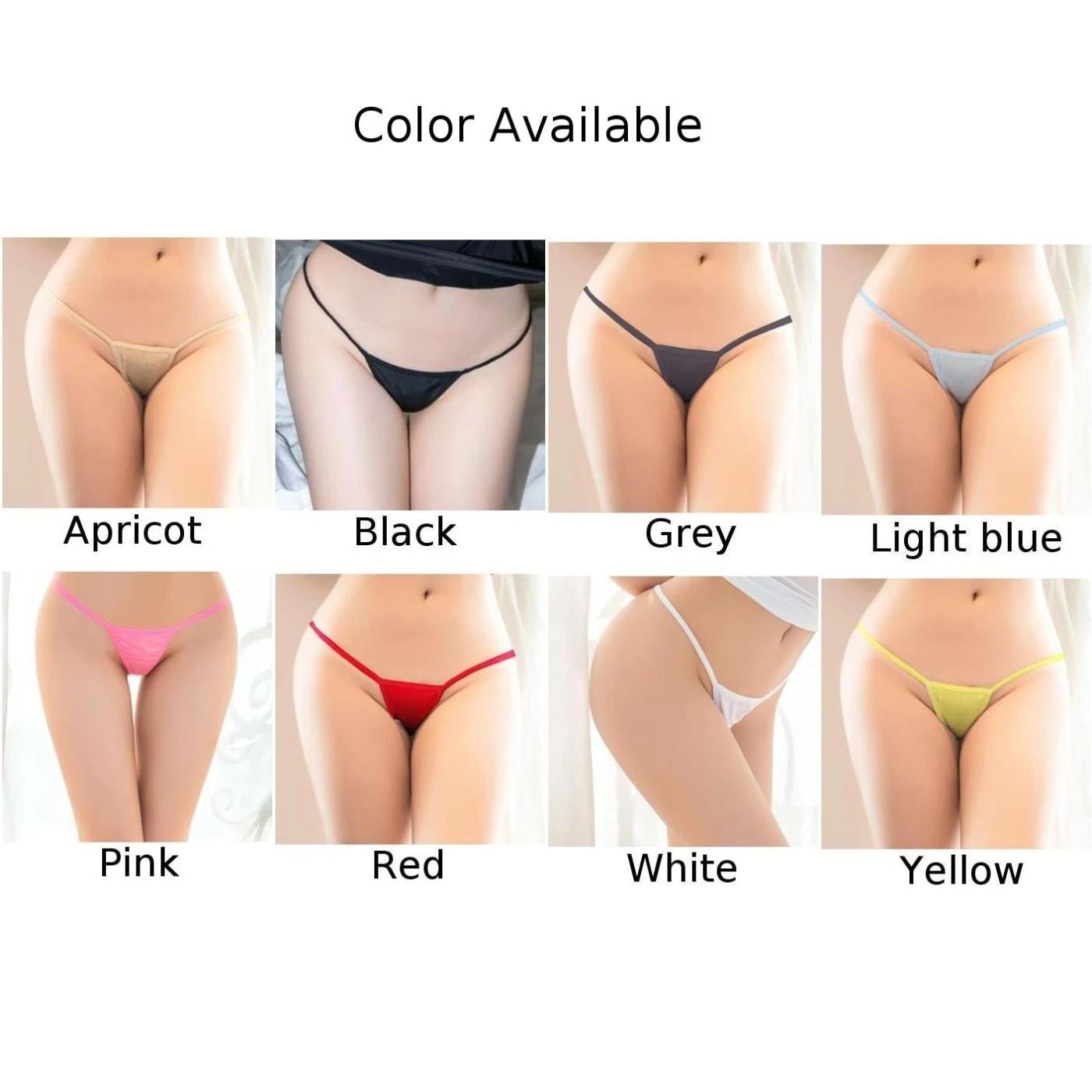 Womens Sexy Lingerie Micro Thong Ice Silk G-String Soft Smooth Underwear See Through Panties Briefs Ladies Mesh Panty A50