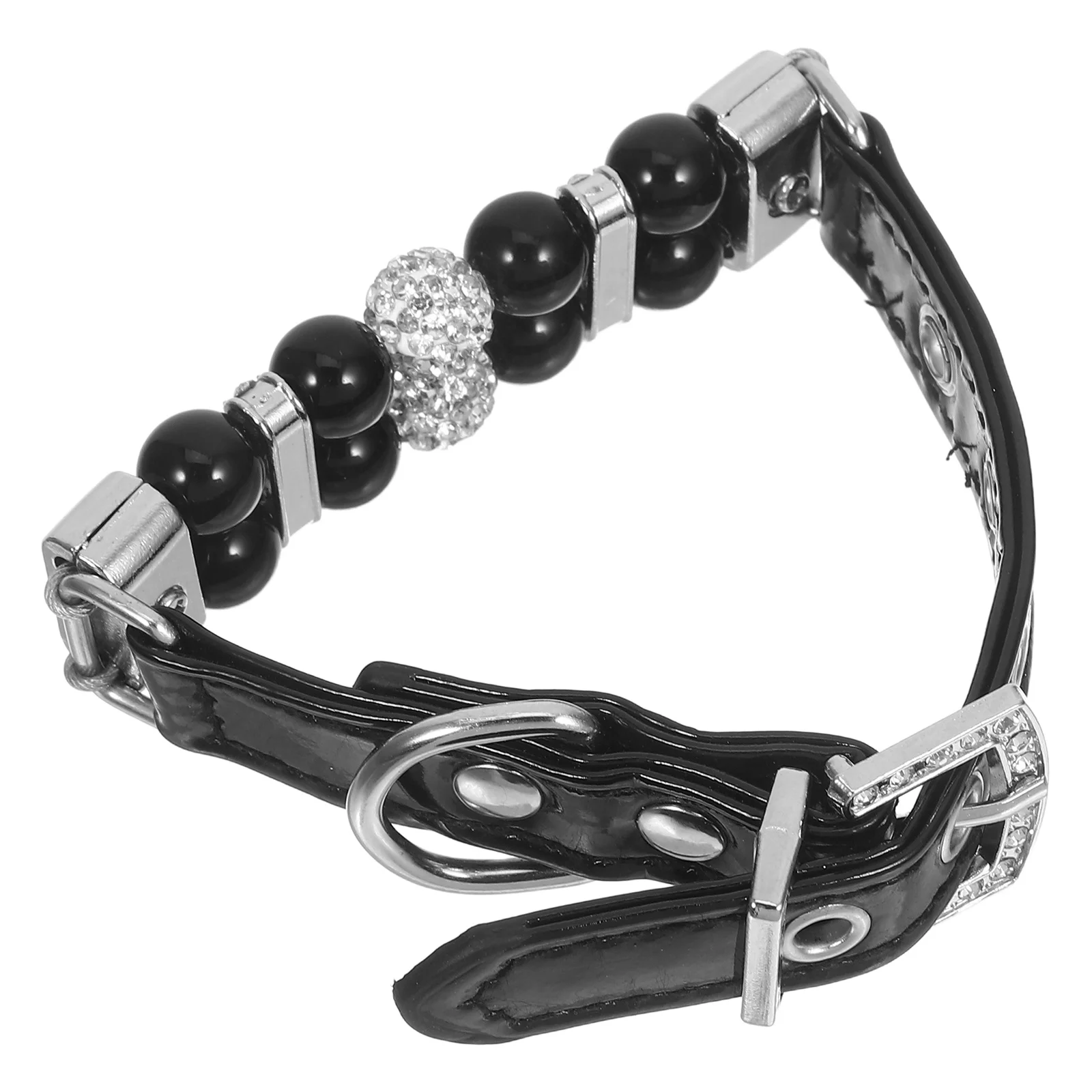 

Dog Beaded Necklace Collar Sparkling Pearls Crystals Soft Adjustable Fit Small Dogs Puppies Girl Pet Accessories