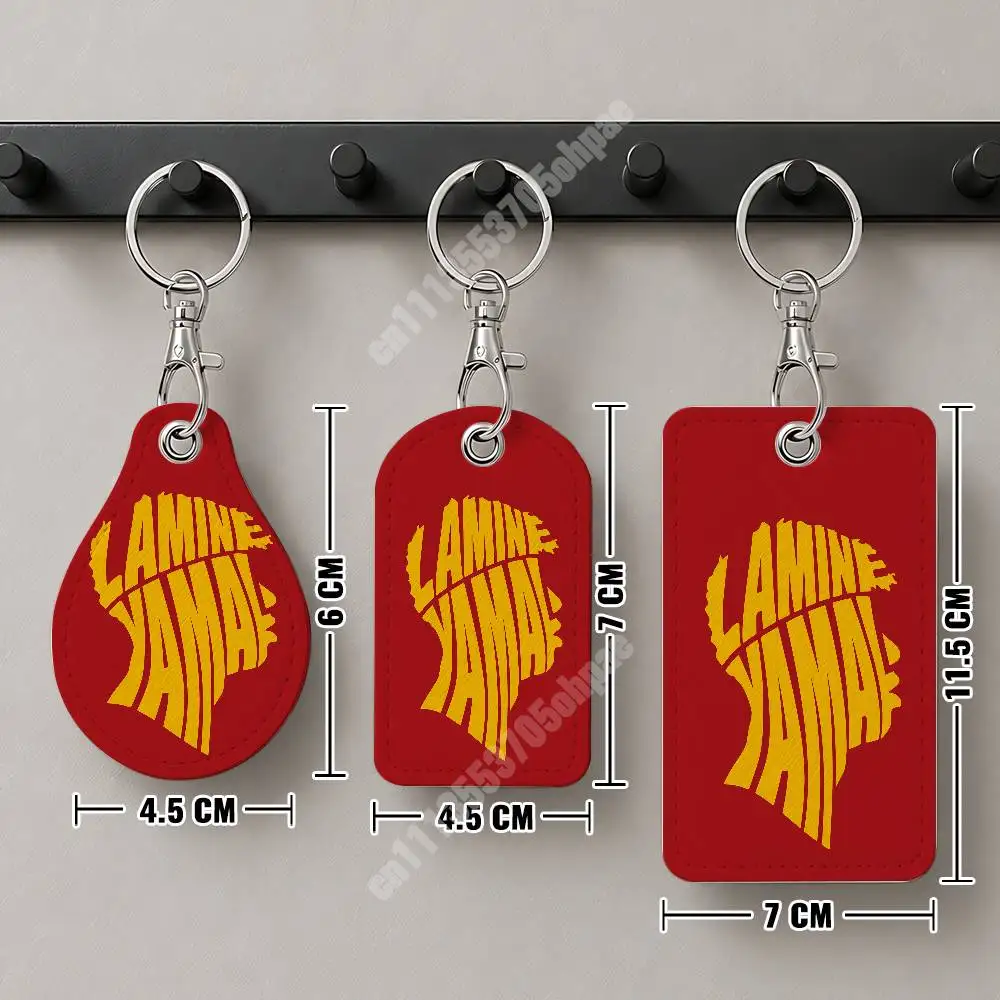 Spain Football L-Lamine 19 Y-Yamal Leather Keychain Card Holder for Airtag & Luggage Tags Casual Tracker Cover view 6
