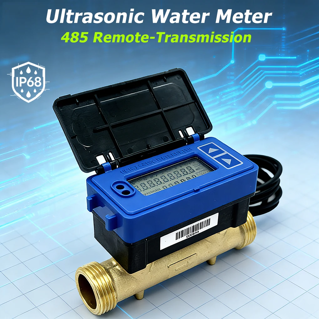 Ultrasonic Water Meter RS485 MBUS MODBUS Output Remote Transmission Flow Meter for Industrial Agriculture Irrigation Copper Pipe
