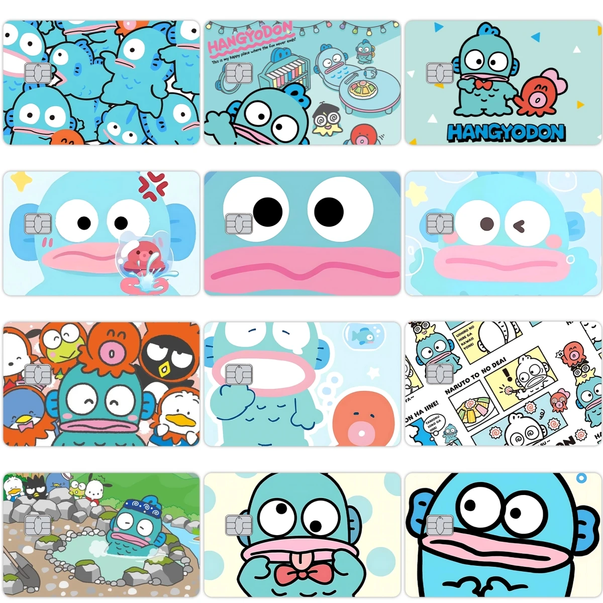 Anime Hangyodon Diy Credit Debit Card Skin Stickers Kawaii Cartoon Ultra Thin No Fade Sticker Cover Decor Film Fast Shipping
