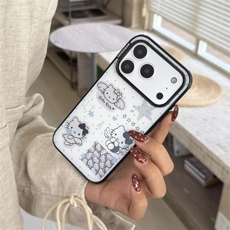 

Funny Cute Angel Hellokitty Phone Case For iPhone 17 Pro 16 15 14 Pro Max Protective Cover Shockproof Cartoon Cases For iPhone16