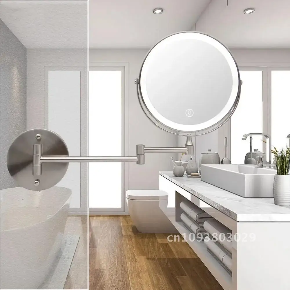

Dressing Mirror Wall Mounted 8 Inch Magnifying 10x Two-sides Mirror Space Aluminum Black Makeup Mirror Cosmetic Mirror Lady Gift