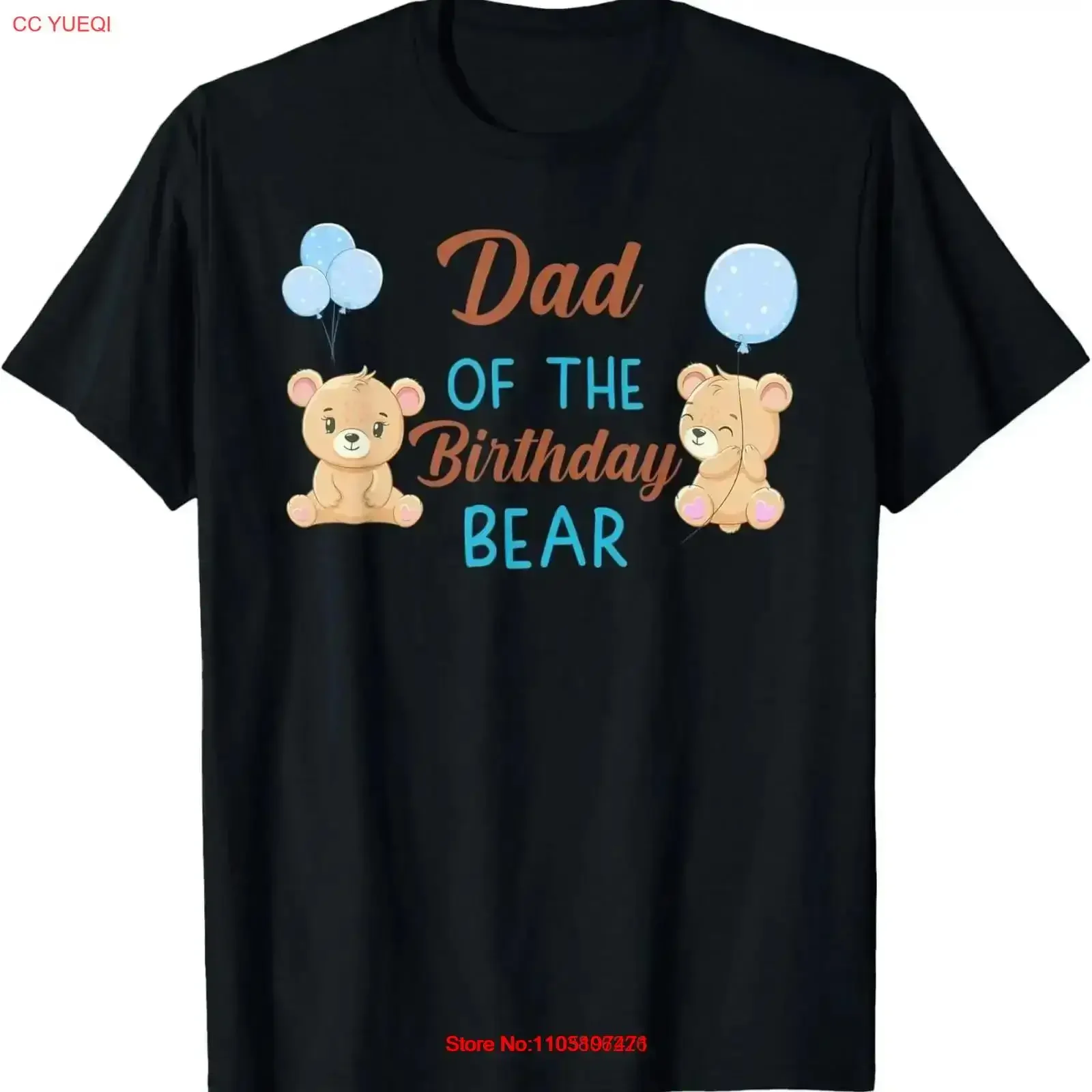 

Dad of The Birthday Boy Bear 1st Party T Shirt vintage Washed Top For Everyday Wear designer clothes Slightly graphic vintage
