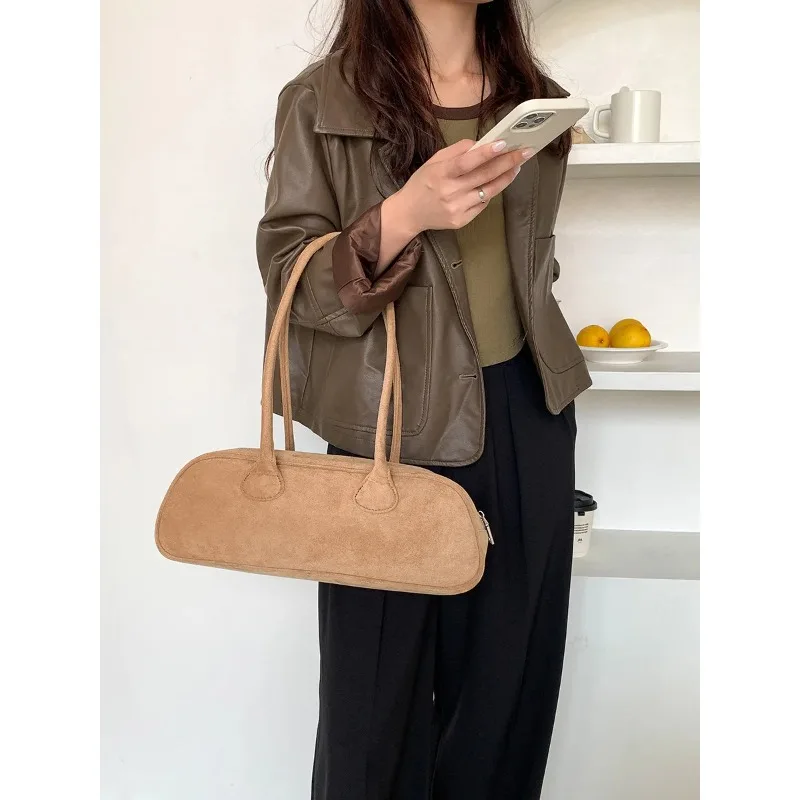 Long-handled baguette armpit bag, simple long-shaped portable shoulder commuter women's bag