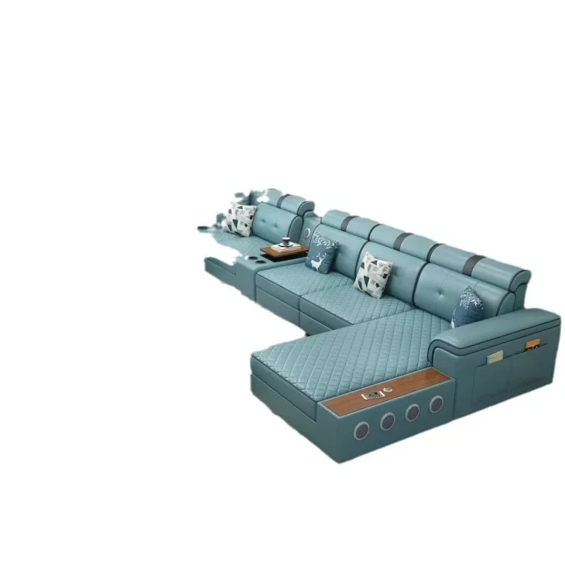 

Modern simple technology cloth sofa living room complete combination size U-shaped concubine multi-functional fabric sofa