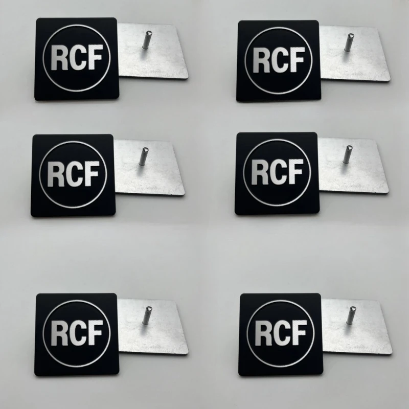 Nuevo 2 uds Metal RCF Logo estilo de coche altavoz Hi-Fi audio altavoz insignia estéreo emblema pegatina decorar accesorios universales