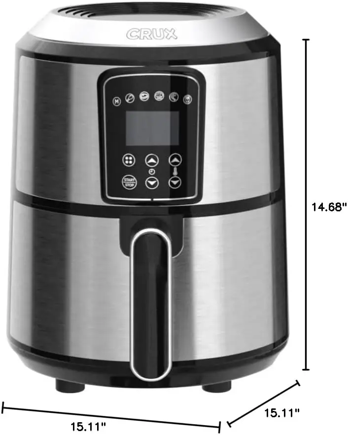 デジタルエアフライヤー3qt、焦げ付き防止鍋、オーブンフライ、高速で健康的、毎回均等に調理された食事、より速く、予熱、油なし、食器洗い機対応