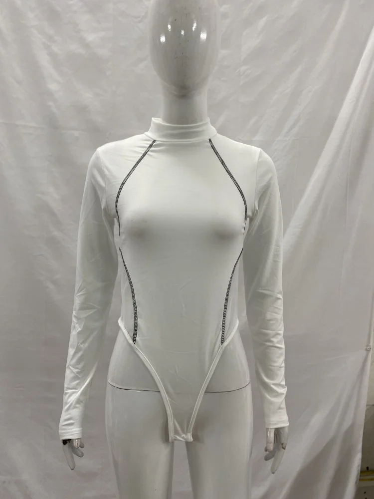 New Arrival Women's Long Sleeve Crew Neck Seamless Bodysuit Slim Fit Stretchable Soft Fabric Daily Wear Fashion Basic Style