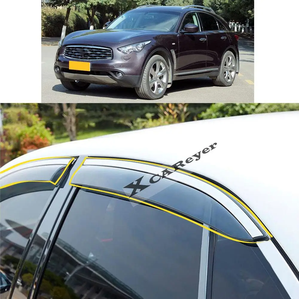 

For INFINITI FX35 FX37 FX50 FX-Class S51 2010 2011 2012 2013 2014 2015 Sticker Window Glass Wind Visor Rain/Sun Guard Vent