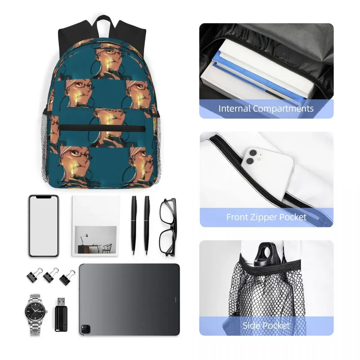 حقيبة ظهر Granny Seiko Daypack ذات سعة كبيرة للأولاد والبنات حقيبة كتب مدرسية حقائب كتف للرجال والنساء