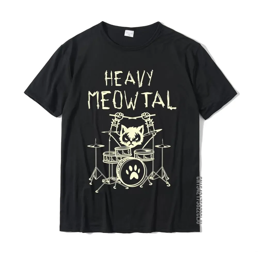 Heavy Meow Meow Cat Print Metal Music Gift Creative Funny Pet Owner T-Shirt Top Shirt 100% Cotton my body my choice