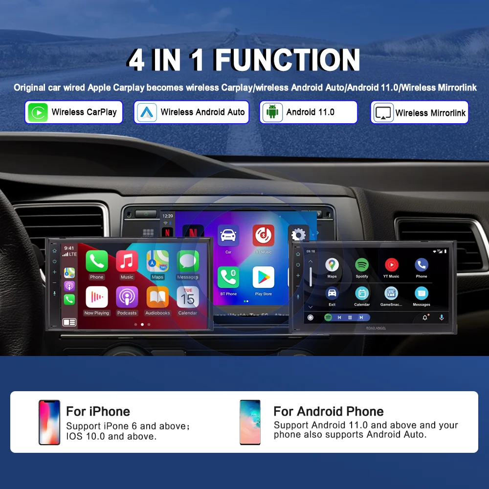 Wireless Carplay Android Auto Adapter Box Android 11 per Youtube Netflix per VW Spacefox CC Golf R Fox GTI Polo Touran Gol Polo