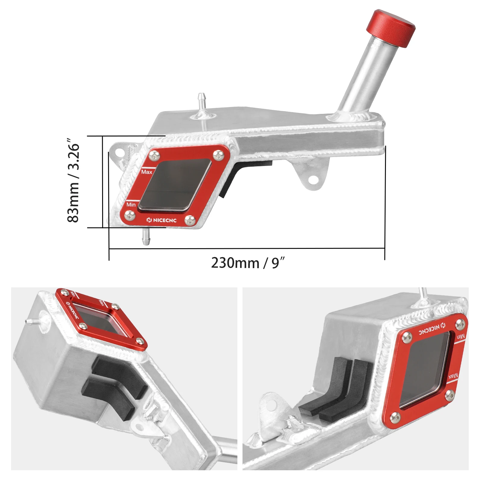 Für Honda TRX450R ER Kühlerbehälter Tank mit Kappe ATV Kühlmittel Squid Container für Honda TRX450R 2006-2009 TRX450ER 2006-2014 – Detail 4
