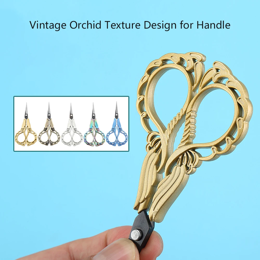 Vintage Orchid Shaped Scissors，High Appearance Creative Multifunctional Daily Tailor Clips，Art Supplies 4 Style