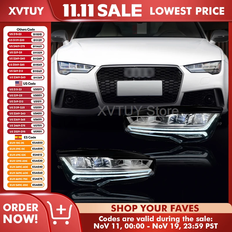 

Автомобильные аксессуары, фары для Audi A7 2015 2016 2017 2018, светодиодные фары DRL, динамические сигнализации, дальний ближний свет, автозапчасти