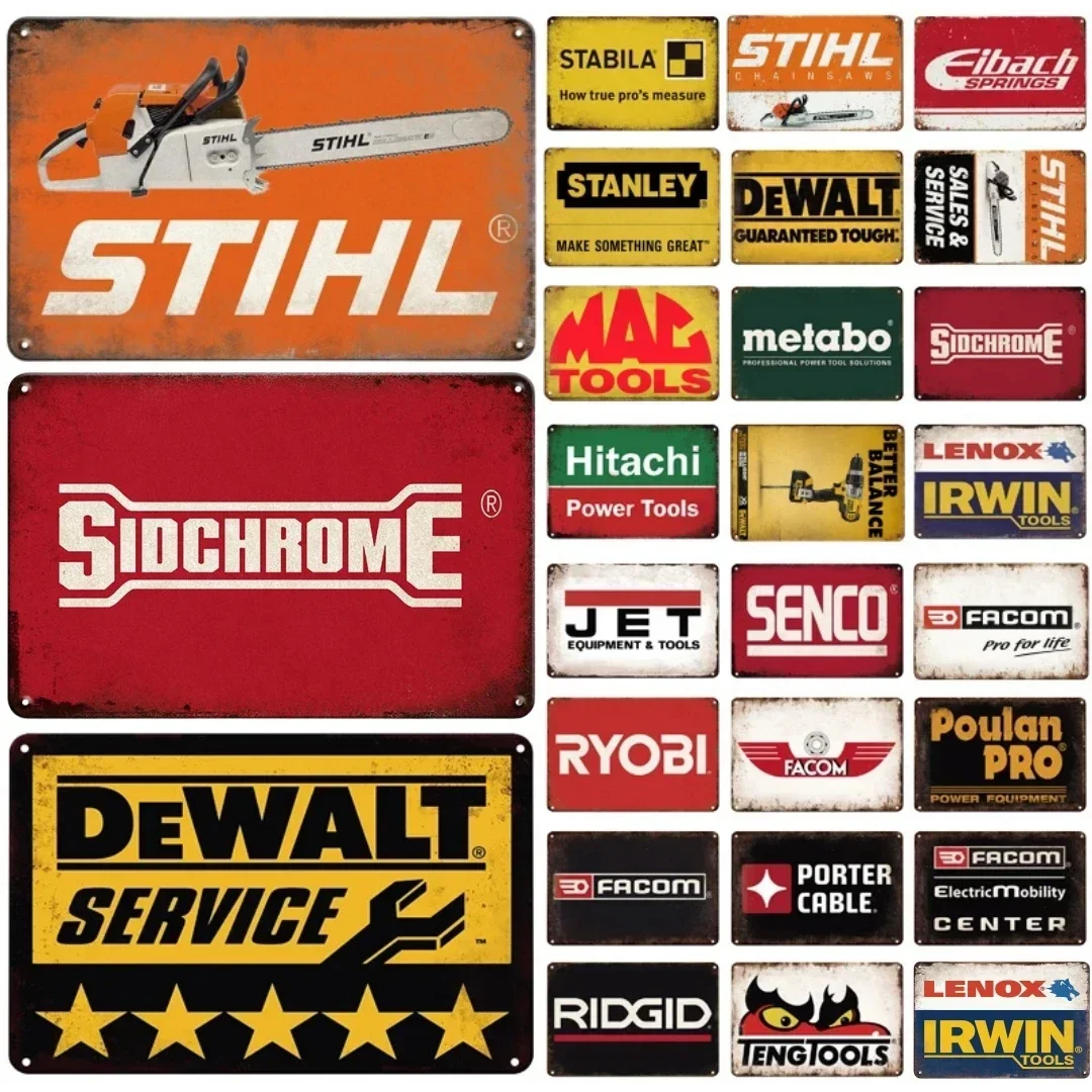 1PC Retro Tool Stihl Brand Metal Sign Vintage Plate Vintage Plaque For Man Cave Home Bar Cafe Garage Workshop Club Wall Decor