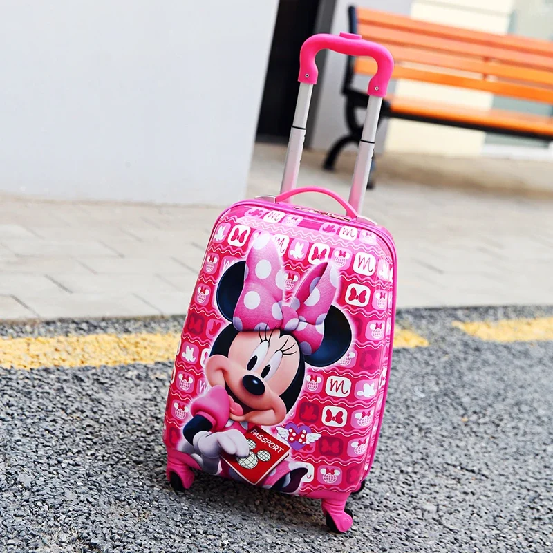 Disney Kinder Trolley Gepäck Cartoon Kinderkoffer mit Rollen süßes schönes Kindergepäck für Mädchen Jungen Geschenk Rollgepäck