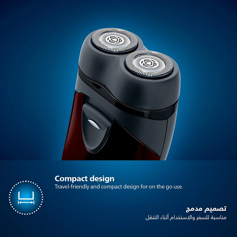 Philips Electric Shaver PQ206 Battery Power Mini Size Portable Beard Trimmer Men's Grooming Double Cutter Head Floating Razor