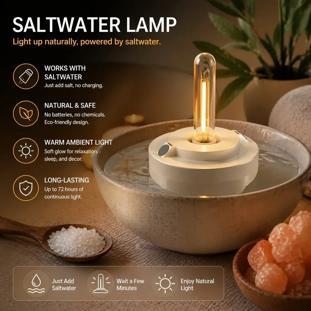 Éclairage de camping à eau salée, illustration