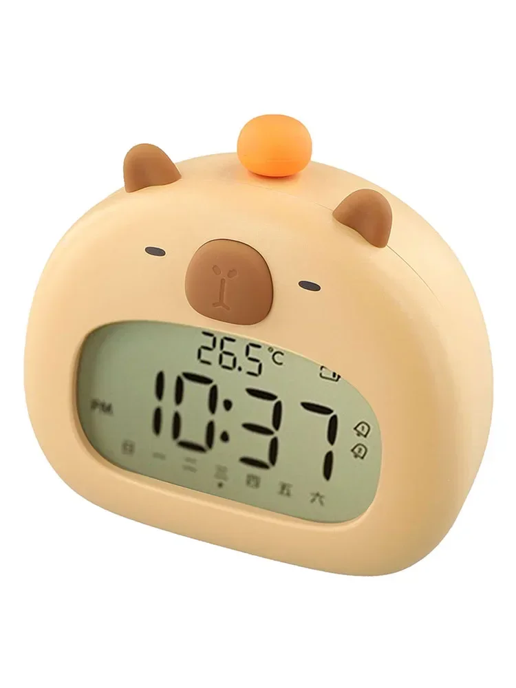 

Capybara Clock Rechargeable LED Night Light Digital Alarm Clock Children's Sleep Snooze Function Timer Desktop Decoration