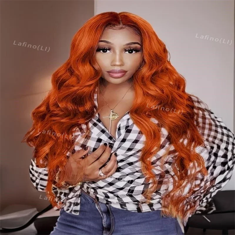 30 Inch Orange Ginger Lace Front Wigs Human Hair Body Wave 13x6 Hd Lace Frontal Wig 13x4 Colored Human Hair Wigs For Women