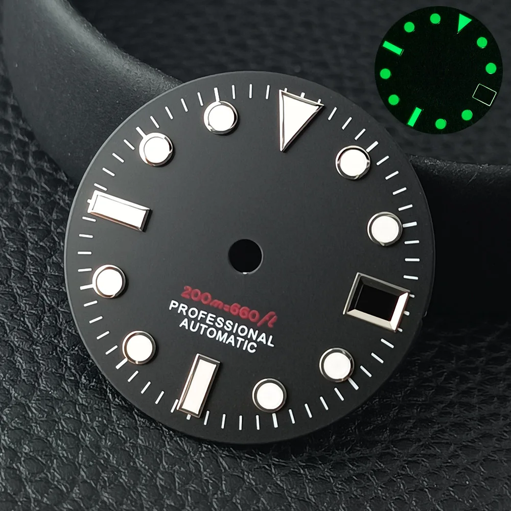 28.5mm Dial, High-Quality NH35 Replacement Accessory, C3 Luminous Dial, Suitable for NH35/36 Movements, with Date Display Window