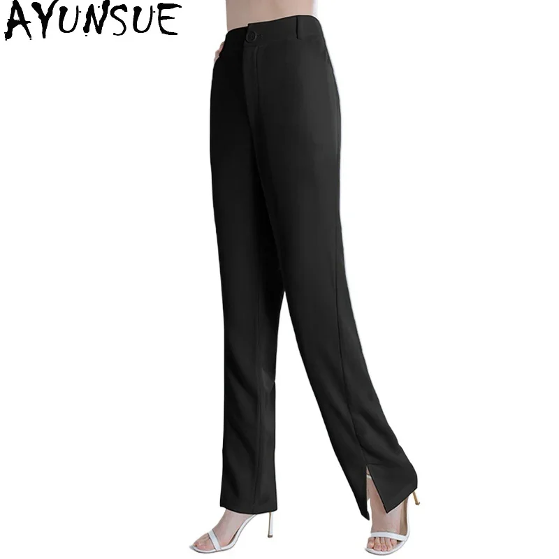 

AYUNSUE 95% Mulberry Silk Pants Old Money Style Trousers Womens High Waisted Wide Leg Pants Women Summer Clothes Pantalone 2024