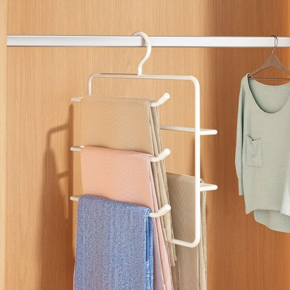 Carbon Steel Foldable Clothes Hanger for Pants - Non-Slip and For multi Level Hanging for Wardrobe Optimization