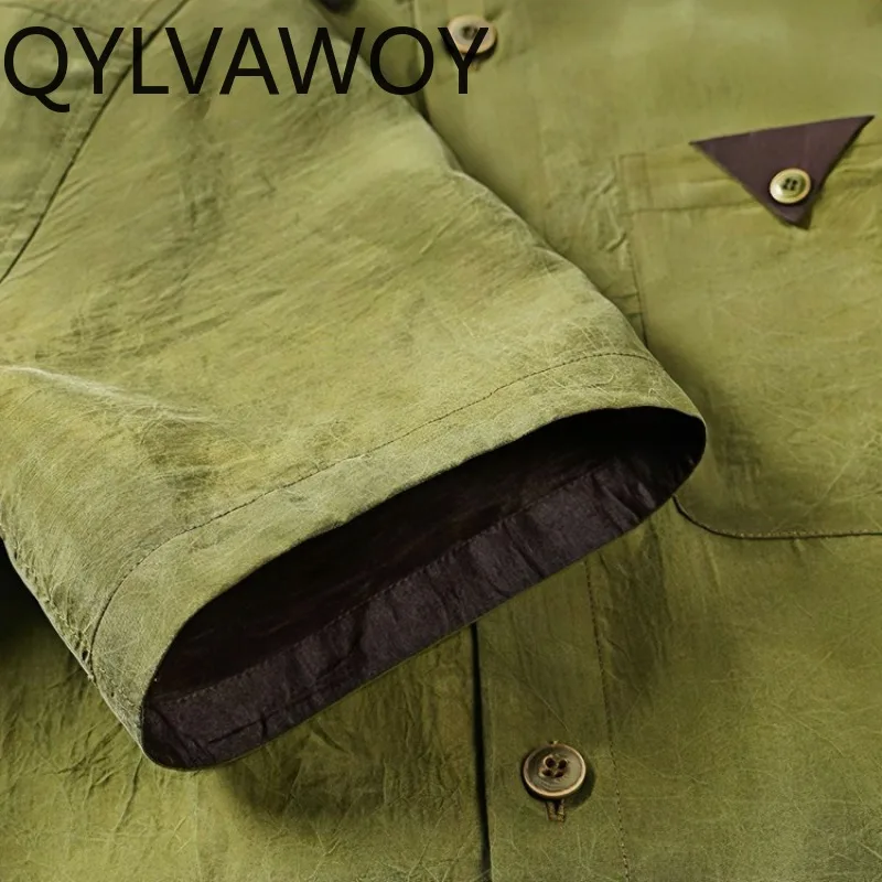 QYLVAWOY 100% Real Mulberry Silk Men's Shirts Thin Shirt Short Sleeve Shirts for Man Summer Tops Breathable T Shirt Homme Camisa