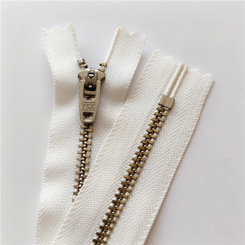 30pcs/Lot 3# 10cm 15cm 18cm Ykk Metal Zipper Close End White Copper Jeans Pants Bag Pocket Black White Sewing Accessories