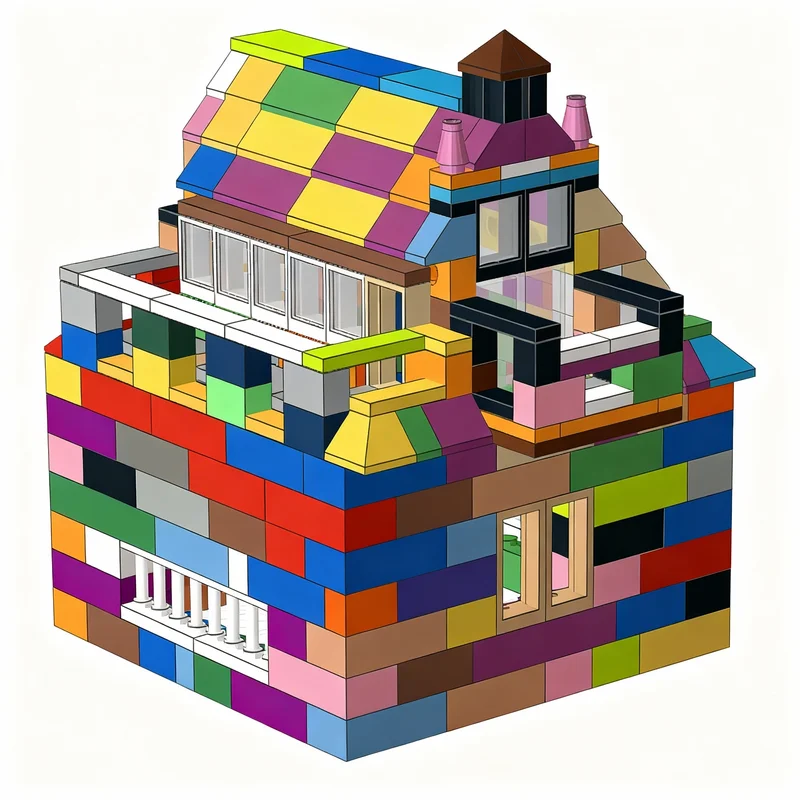 313 قطعة من مكعبات البناء MOC لنموذج معماري لمنزلي، مجموعة تركيب إبداعية تعليمية، هدايا عيد الميلاد للأطفال