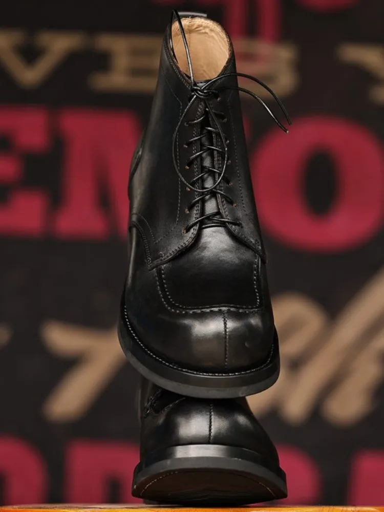 النمط الياباني جلد طبيعي جولة تو الدانتيل متابعة حذاء من الجلد بلون جلد البقر الذكور منصة يصعب ارتداء عالية أعلى الأحذية