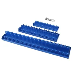 3pcs Metric Socket Set Organizer 1/4'' 3/8'' 1/2'' Drive Socket Plastic Holder Storage Blue Storage Seat for Tool Finishing