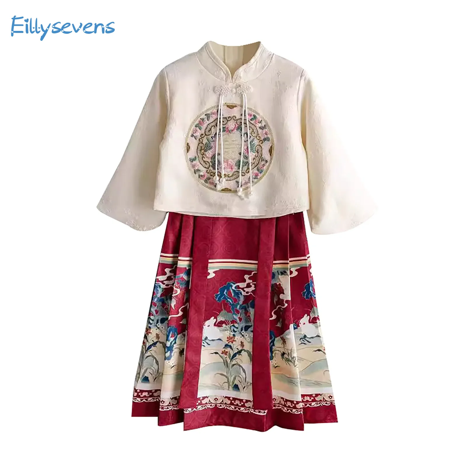 Chinese Hanfu Set Girl'S Horse Face Skirt Trend Retro Ancient Costume Super Immortal Tang Cosplay Costumes Princess Girl Dress