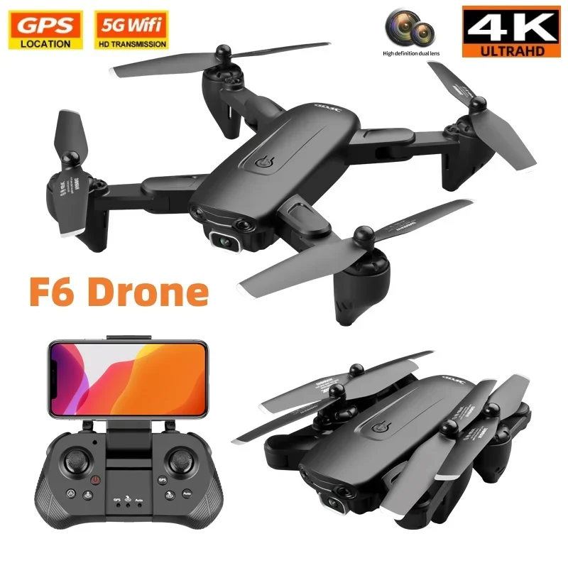 F6 GPS Drone 4K Camera HD FPV Obstacle Avoidance Drone With Follow Me WiFi Optical Flow Foldable RC Quadcopter Professional Dron