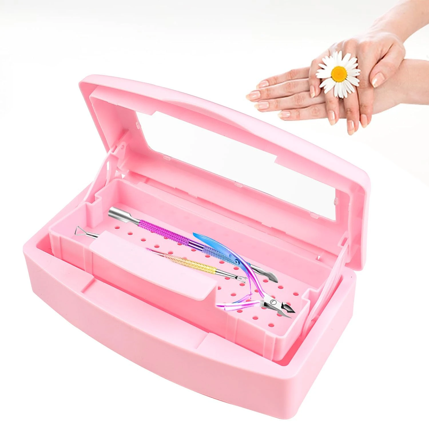 Effortless and Efficient Plastic Sterilizing Tray with Convenient Storage Organizer for Professional Beauty Tools - Handy Profes