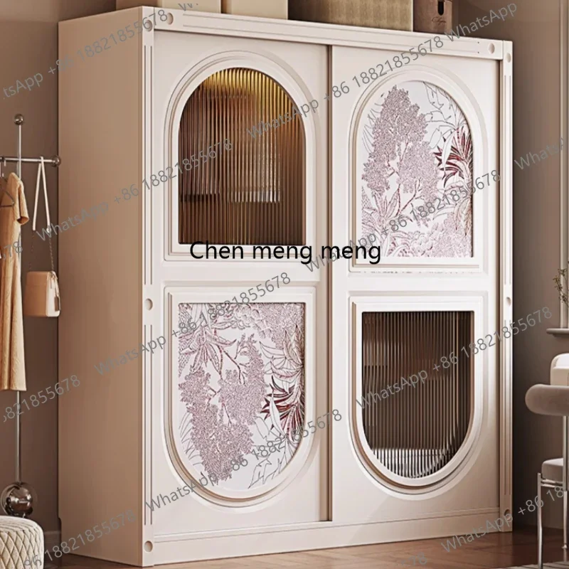

Modular Portable Wooden Closet Glass Doors Small Rack Clothes Open Wardrobe Organizer Teen White Armario De Ropa Furniture