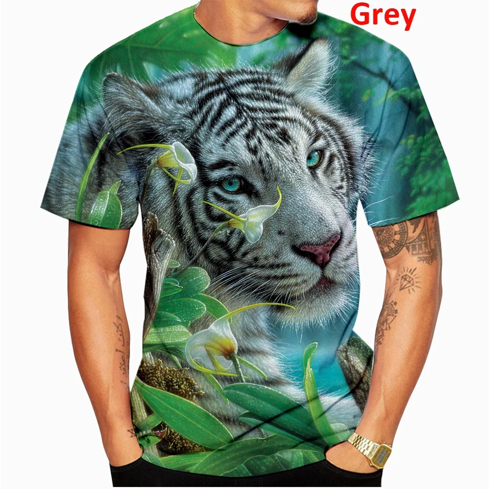 Animal T Shirt Summer Men Funny 3D Tiger Fashion Plus Size Printed T Shirt Men/Women Pullovers Tee Tops